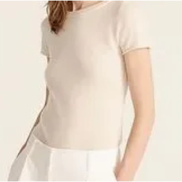 J. Crew 100% Cashmere Short Sleeve Top Sweater Sz XS 
Ivory - Picture 10 of 11
